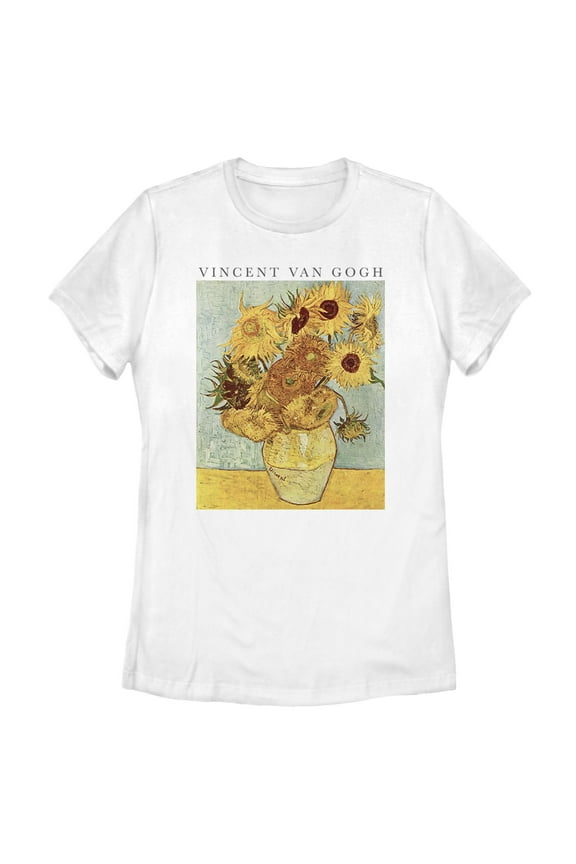 Women's Lost Gods Van Gogh Sunflowers Painting Graphic T-Shirt