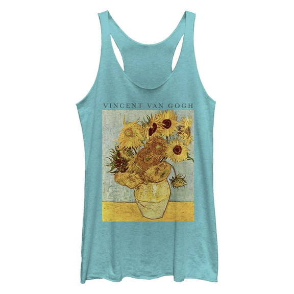 Women's Lost Gods Van Gogh Sunflowers Painting  Racerback Tank Top