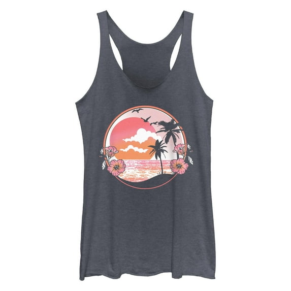 Women's Lost Gods Vintage Tropical Vibes  Racerback Tank Top
