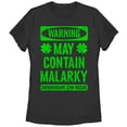 thumbnail image 1 of Women's Lost Gods Warning May Contain Malarky  Graphic Tee Black Large, 1 of 3