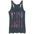 thumbnail image 1 of Women's Lost Gods Watercolor Arrows  Racerback Tank Top Navy Blue Heather Medium, 1 of 3