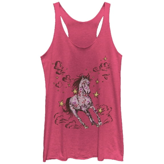 Women's Lost Gods Wild Horses  Racerback Tank Top Pink Heather Medium