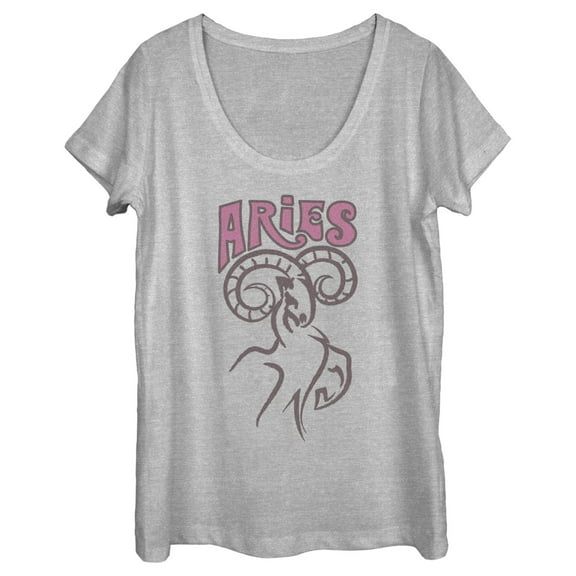 Women's Lost Gods Zodiac Aries Art Symbol  Graphic Tee Athletic Heather Small