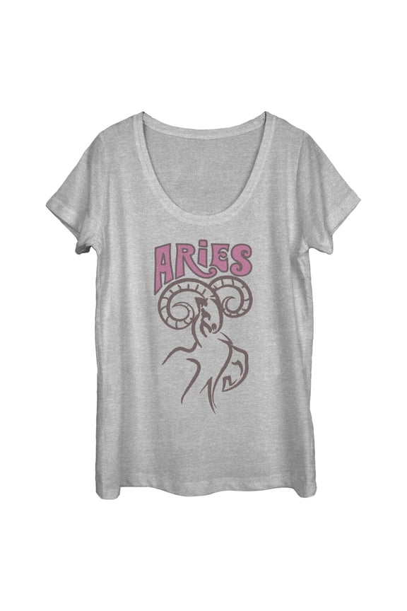 Women's Lost Gods Zodiac Aries Art Symbol Graphic Tee Athletic Heather Small