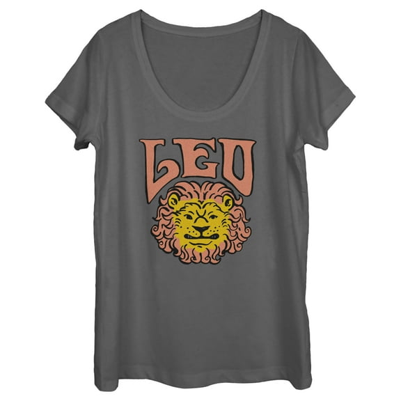 Women's Lost Gods Zodiac Leo Art Symbol Graphic Tee Charcoal Medium