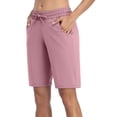 thumbnail image 1 of Women's Lounge Athletic Shorts with Pockets Knee Length Workout Biker Walkshorts, 1 of 7