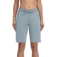 thumbnail image 1 of Women's Lounge Athletic Shorts with Pockets Knee Length Workout Biker Walkshorts, 1 of 8