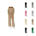 thumbnail image 1 of Women's Lounge Set V Neck Lapel Collared Sweatshirt and Sweatpants 2 Piece Matching Sweatsuit Track Suits, 1 of 1