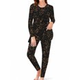 thumbnail image 1 of Women's Lounge Sets 2 Piece Tiny Red Flowers Pajamas Soft Long Sleeve Sleep Top and Pants, 1 of 7