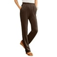 thumbnail image 1 of Women's Lounge Sweatpants, Audhol Women's Pockets Elastic Waist Straight Solid Color Casual Pants Pants Womens Pull on Pants Brown 2XL, 1 of 4