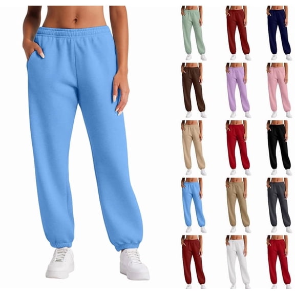 Women's Lounge Sweatpants Baggy High Waisted Fall Casual Joggers Y2k Aesthetic Warm Workout Trousers with Pockets,Blue XXL