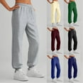 thumbnail image 1 of Women's Lounge Sweatpants Baggy High Waisted Joggers Pants with Pockets Cinch Bottom Comfy Sweatpants Elastic Trousers 06-Gray XXL, 1 of 3