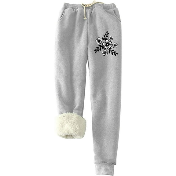 Women's Lounge Sweatpants Printed Workout Fleece Warmth Sweatpants with Pockets Wide Leg Cargo Trousers Baggy Jogging Joggers Casual Lounge Active Pants High Waisted Tracksuit Bottoms