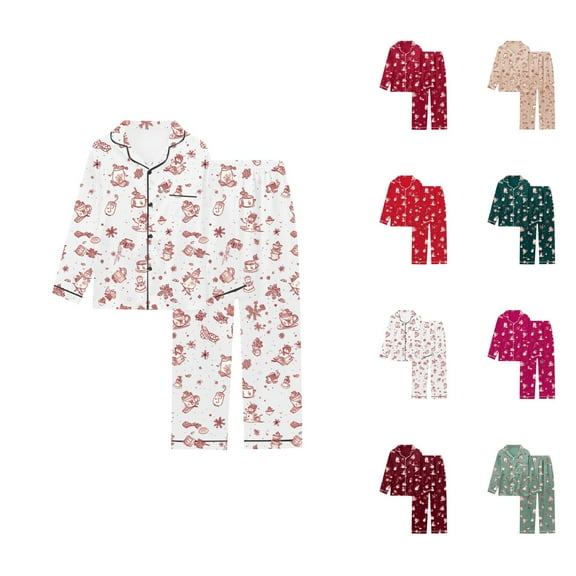 Women's Loungewear Sets – Stylish Lounge Sets with Cropped Tops and Pajama Bottoms for Home or Nursing Use Printed Women's Long Sleeved Pajamas Pajamas