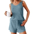 thumbnail image 1 of uublik Women's Loungewear Sets Valentine's Day Lace Sleepwear Cami Shorts Set Nightwear Blue M, 1 of 6