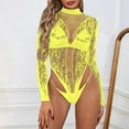thumbnail image 1 of uublik Women's Loungewear Sets Valentine's Day One Piece Nightwear Lace Nightgown Bodysuit Chemise Sleepwear Yellow Free Size, 1 of 2
