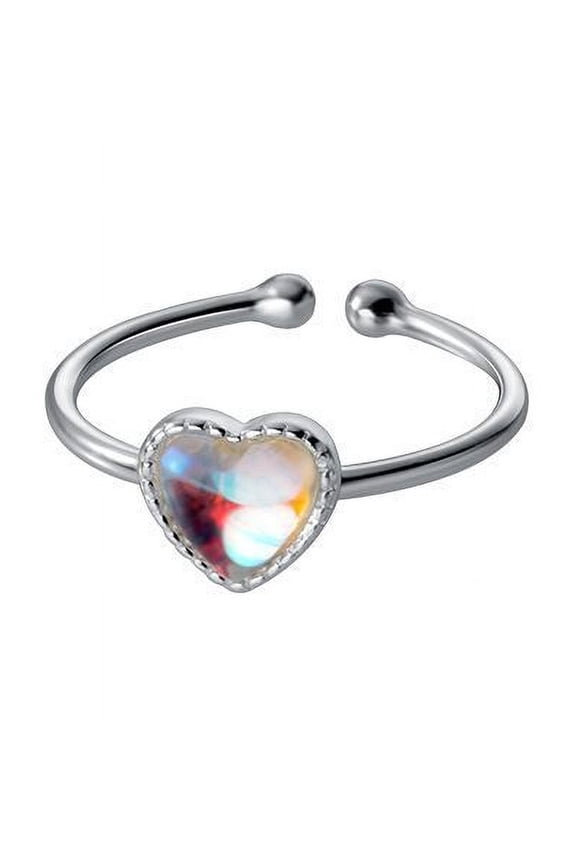 Women's Love Colorful Open-end Zircon Ring