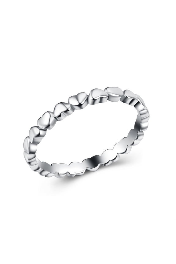 Women's Love Heart Winding Copper Plated Silver Ring