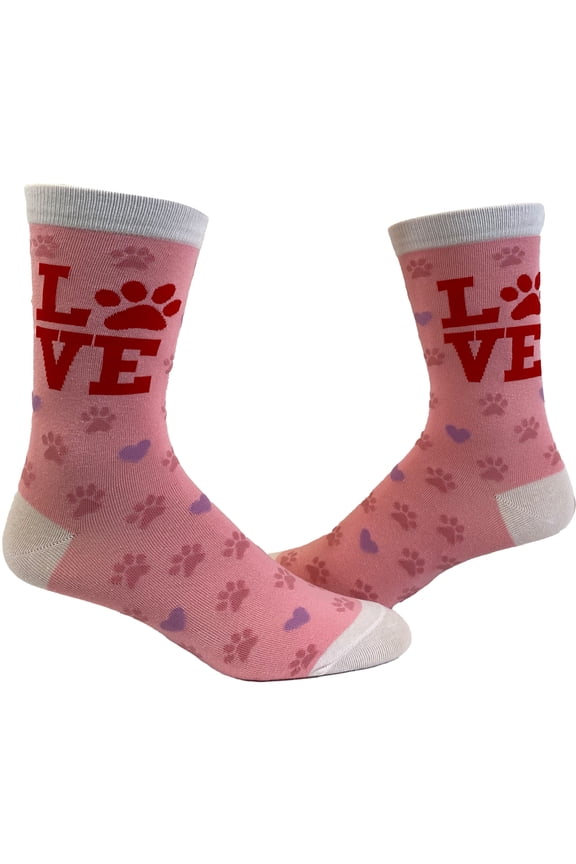 Women's Love Paw Socks Funny Cute Pet Puppy Dog Animal Lover Novelty Footwear