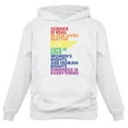 thumbnail image 1 of Women's Love is Love Gay Pride Hoodie - Empowering Quotes - LGBTQ Supportive Sweatshirt - Comfortable Rainbow Design - Small White, 1 of 6