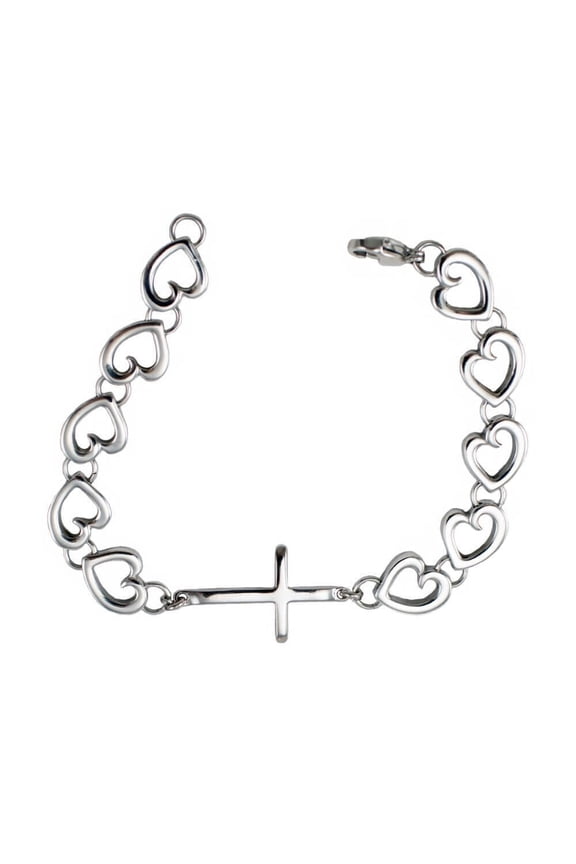 Women's "Love the Cross" Bracelet with Mini Tapered Cross by Shields of Strength