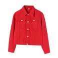 thumbnail image 1 of Women’s Lovely Candy-colored Long Sleeve Jacket Slim Short Denim Coat Tops, 1 of 6