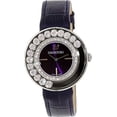 thumbnail image 1 of Women's Lovely Crystals 5027205 Black Leather Swiss Quartz Watch, 1 of 1