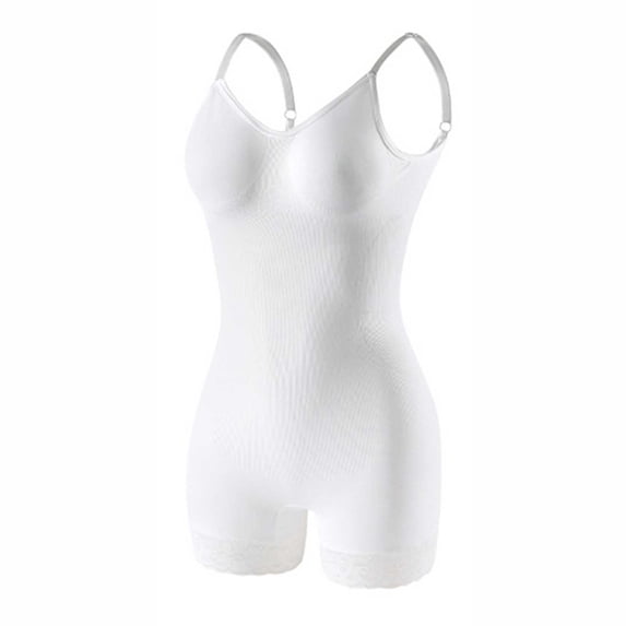 Women's Low-Back Bodysuit Tummy Control Shapewear Seamless Butt Lifting Full Body Shaper for Bridal Wear M