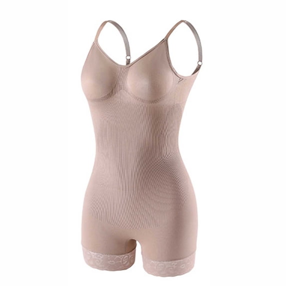 Women's Low-Back Bodysuit Tummy Control Shapewear Seamless Butt Lifting Full Body Shaper for Bridal Wear S