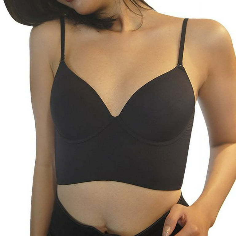 Women Low Cut Bra Push Up Lightly Lined Convertible Plunge Bralet with  Straps for Backless Dresses Beauty Back Lift Up