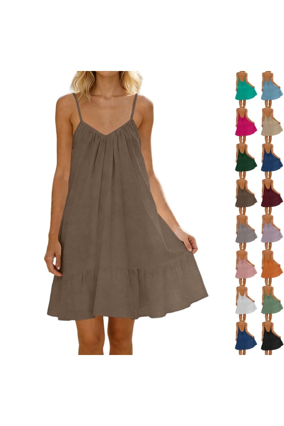 Women's Low Back Dress Casual Backless Cami Dress Lounge House Dress Loose Spaghetti Strap Flowy Midi Sundress 2026 Mint Green XL