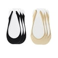 thumbnail image 1 of Women's Low Cut No Show Liner Socks with Non-Slip 3D Silicone Heel Grip Pack of 6 Pairs - One Size Fits Most, Black Beige, 1 of 7
