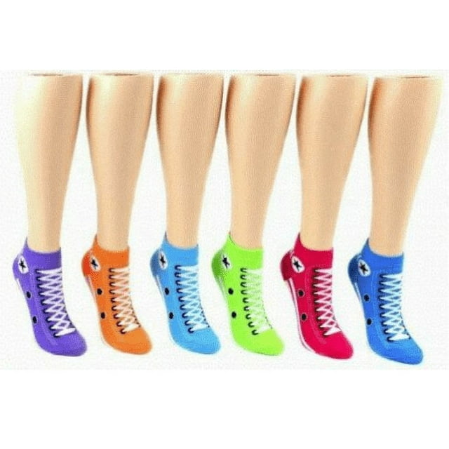 Women's Low Cut Novelty Socks Sneaker Print Size 911, 3pk