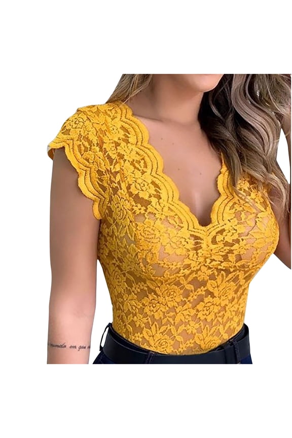 Women's Low Cut V Neck Sleeveless Lace Tank Tops Slim Fit Sheer Club Night Cami Tops Vest Corset Bodysuit Shirt