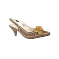 thumbnail image 1 of Women's Low Heel Closed Toe Slingback Pumps Floral Bow Comfortable Dress Shoes-Gold-6, 1 of 3