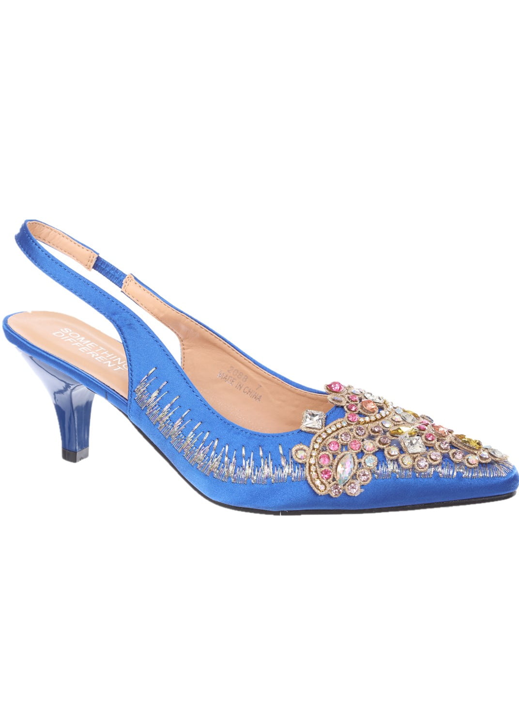 Women's Slingback Low Heel Pumps with Rhinestone Women's Slingback Low Heel Pumps with Rhinestone