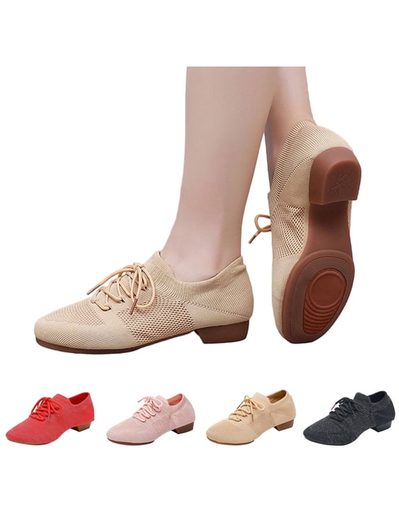 Women's Low Heel Dance Shoes for Latin Jazz Modern Performance Comfortable On Lightweight Flexible Sole Rubber Outsole Ideal for Practice and Competition