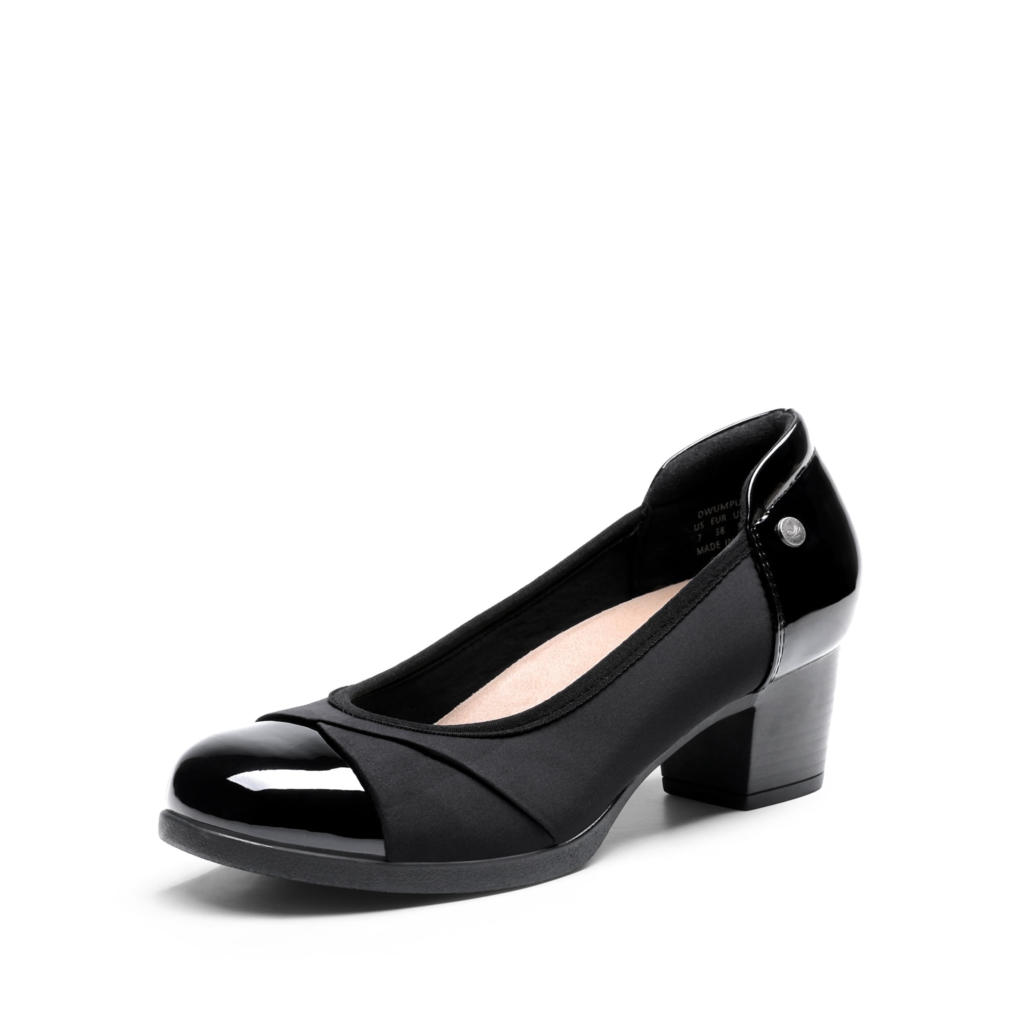 Burudani, Women's Low Block Heel Slip-On Pumps, Shock-Absorbing Insole ...