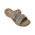 thumbnail image 1 of Women's Low Heel Slip On Sandal, Beige, 1 of 5
