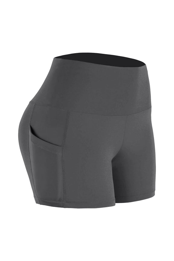 Women's Low Rise Biker Shorts Workout Volleyball Gym Yoga Booty Shorts Tummy Control Running Shorts with Pockets