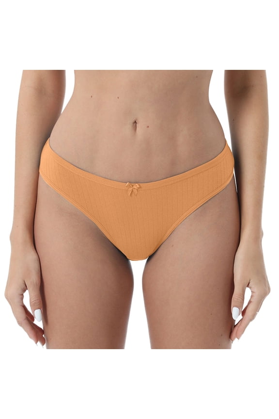 Women’s Low Rise Breathable Briefs Solid Color Panties for Everyday Comfort and -Friendly Crotch Liner Women’s Undergarments Orange M