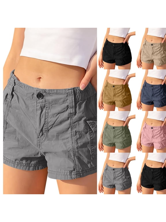 Low Rise Jean Shorts Women Stretchy Wide Leg Jeans Short Summer Casual Mini Short Vintage Cargo Shorts with Pockets 2026,S,#01 Gray