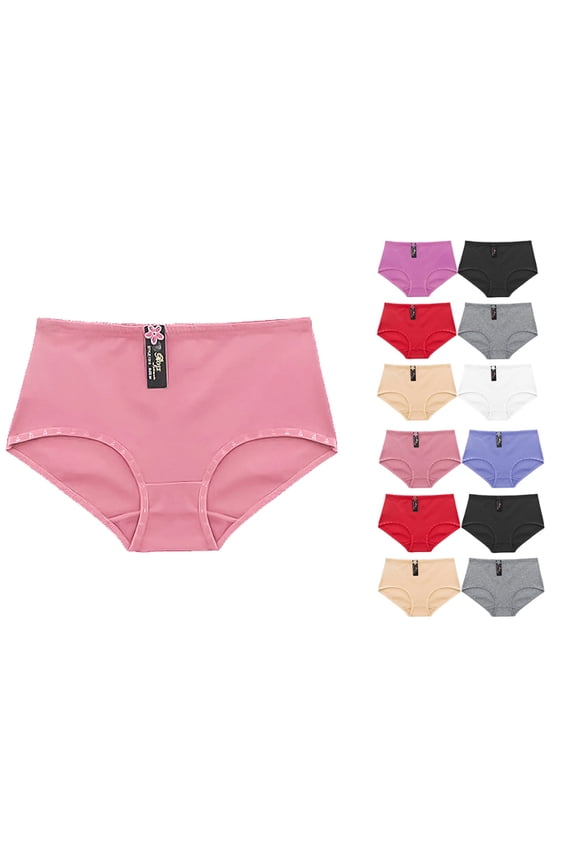 Women's Low Rise Panties Classic Solid Cotton Blend Stretch Briefs 12 Pack (M)