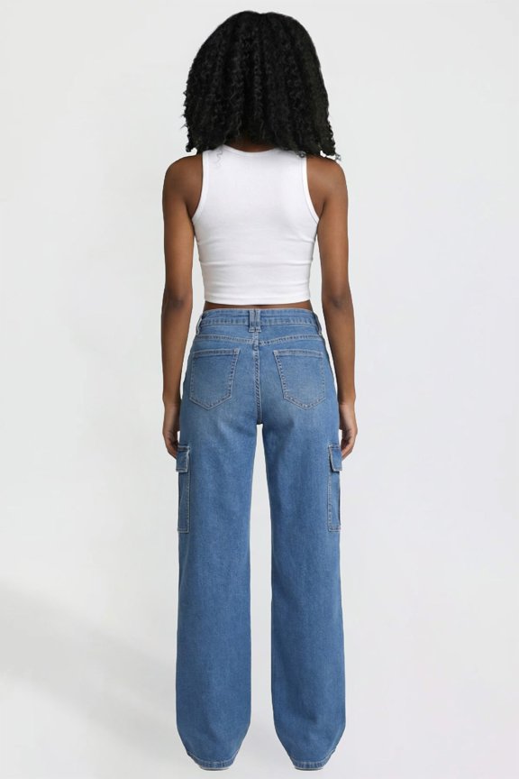 Women's Low Rise Relaxed Cargo Jeans