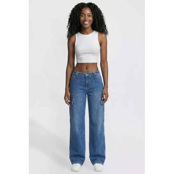 Women's Low Rise Relaxed Cargo Jeans