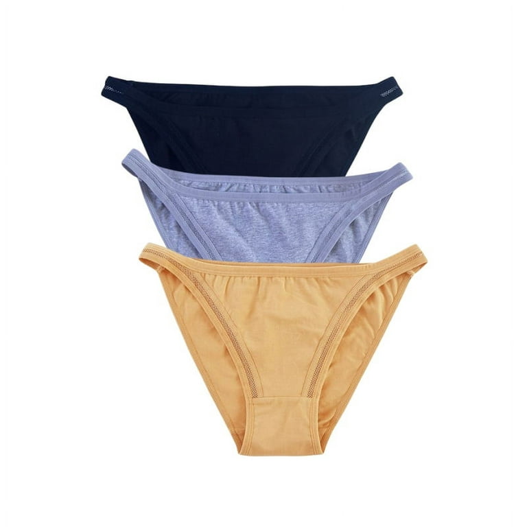Women's Low-Rise String Bikinis Panties Breathable Soft Stretch Straps Bikini  Briefs 3 Pack 