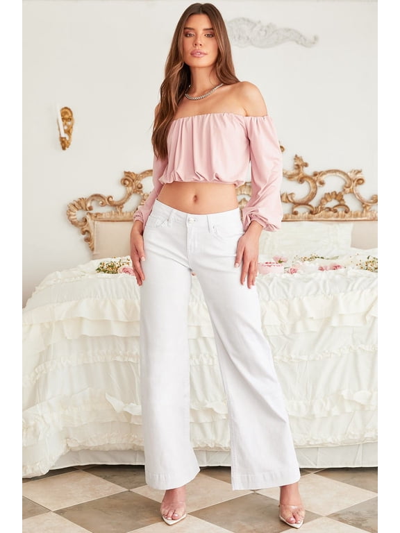 Women's Low Rise Wide Leg Jeans