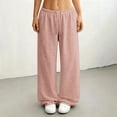 thumbnail image 1 of Women's Low Rise Wide Leg Sweatpants, Elastic Drawstring Waist Loose Pants, Soft Casual Lounge Pants for Everyday Wear, Home, Errands and Relaxed Outfits Pink S, 1 of 8