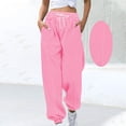 thumbnail image 1 of Women's Low Rise Wide Leg Sweatpants with Pockets and Elastic Waist for Casual Style, 1 of 5