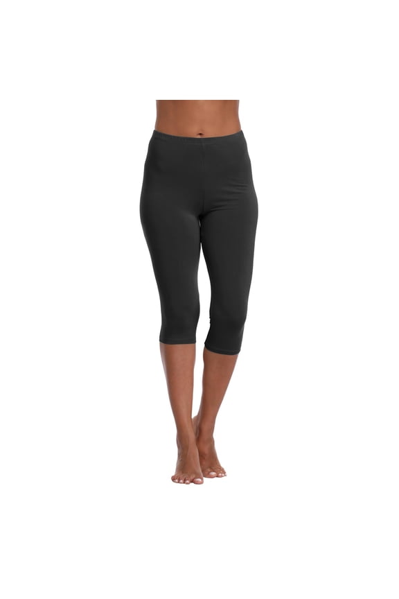 Women's Low Rise Yoga Pants - Slim Fit 3/4 Length Hip Lift Stretchy Leggings for Workout & Lounge ,Black,L
